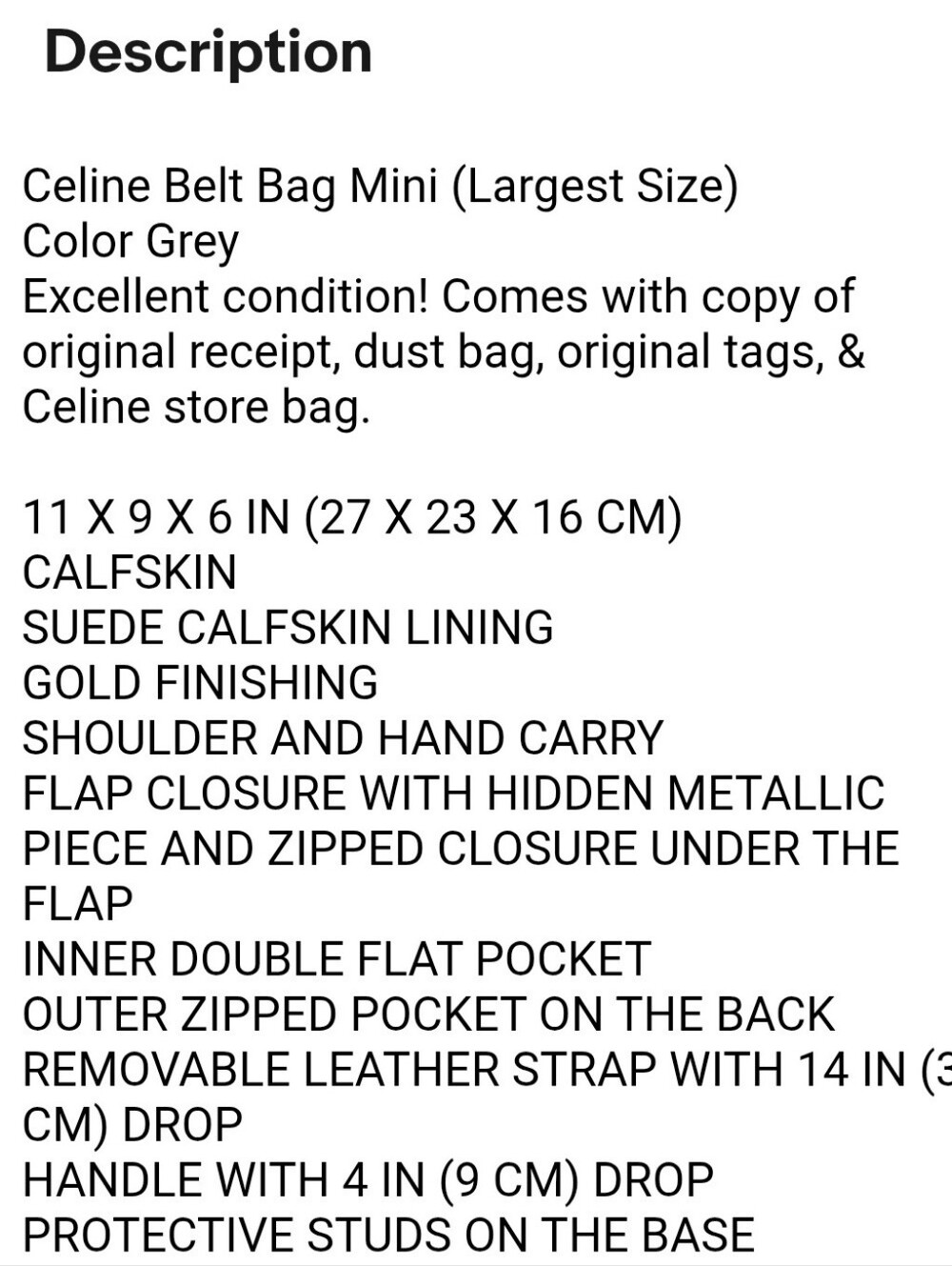 Celine MINI Belt Bag Gray - Picture 3 of 17